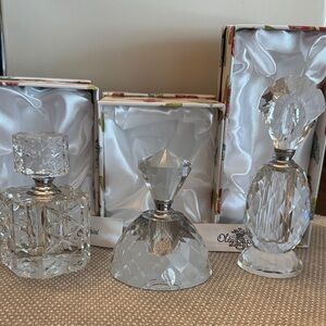Oleg Cassini Crystal Perfume Bottle Trio
